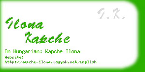 ilona kapche business card